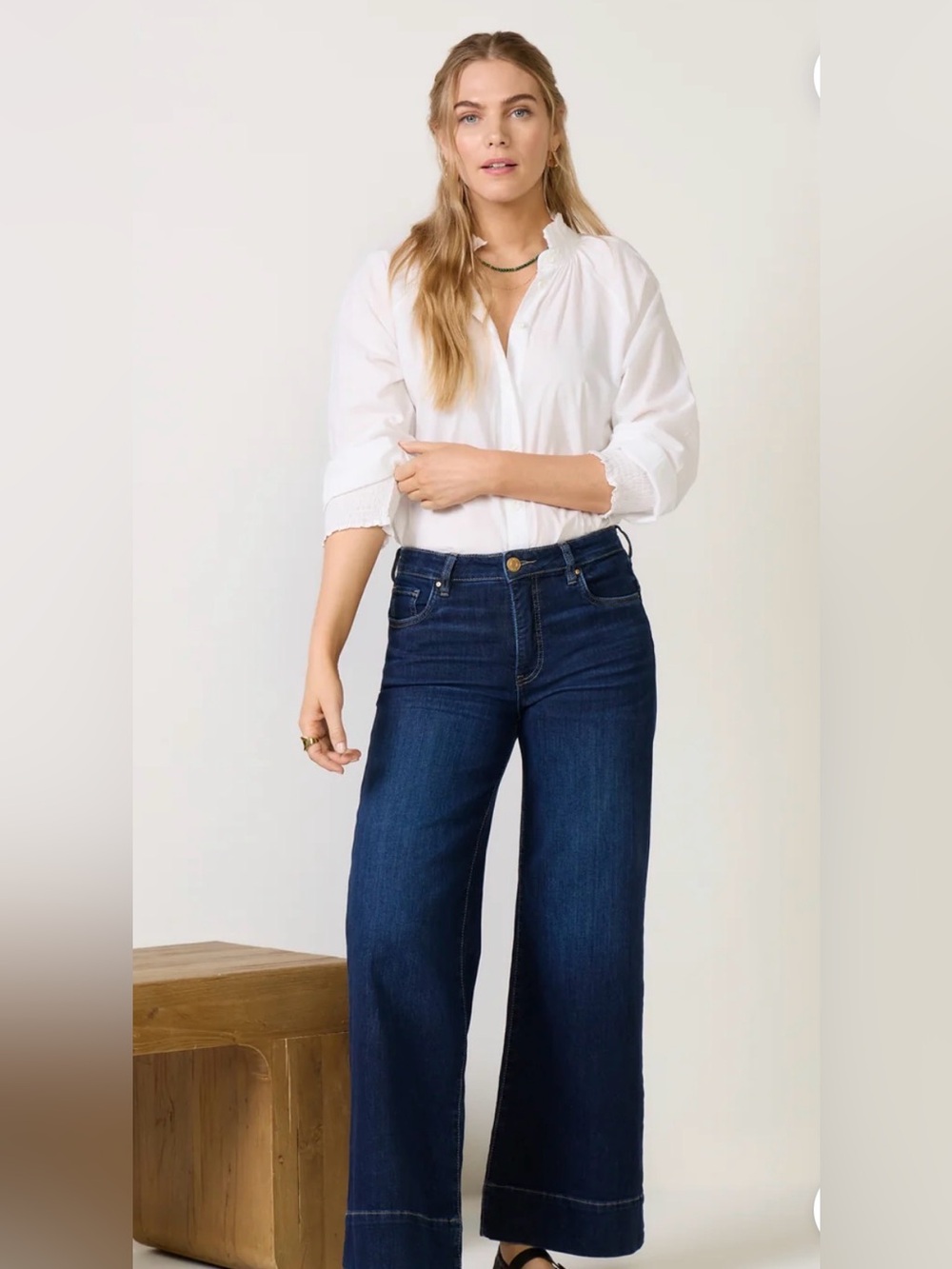 Kut from the Kloth Meg Dark Blue Wide Leg Jeans